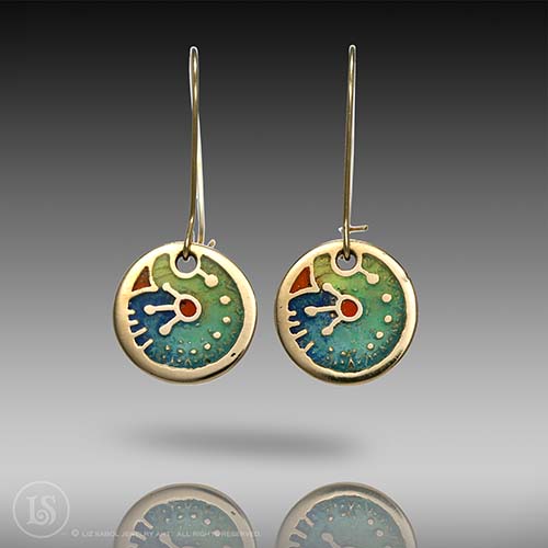 Over the Rainbow Earrings, Bronze