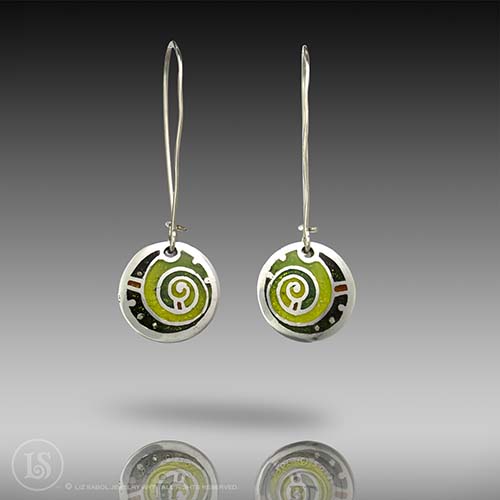 Spiral Earrings, 960 Sterling Silver