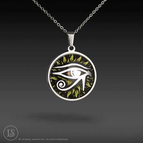 Eye of Ra Pendant, Glass, Stainless Steel